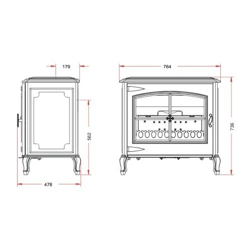 Poêle à bois Invicta Rustica 10 kW - Vue 2