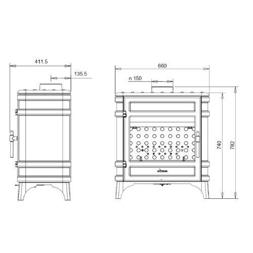 Poêle à bois Invicta Siam 12 kW - Vue 2