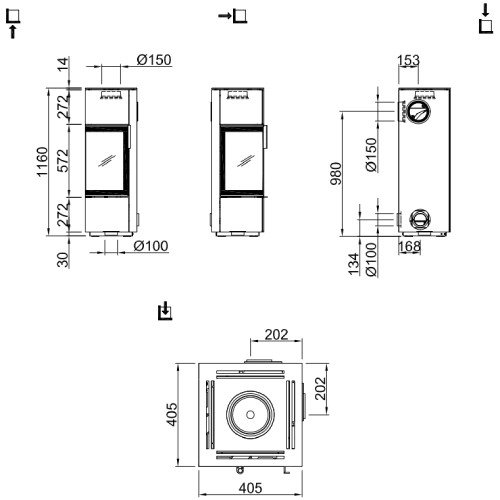 Poêle à bois Spartherm Piko S steel 5,9 kW - Vue 2