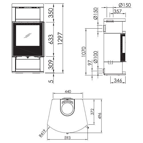 Poêle à bois Spartherm Moro 5 kW - Vue 2