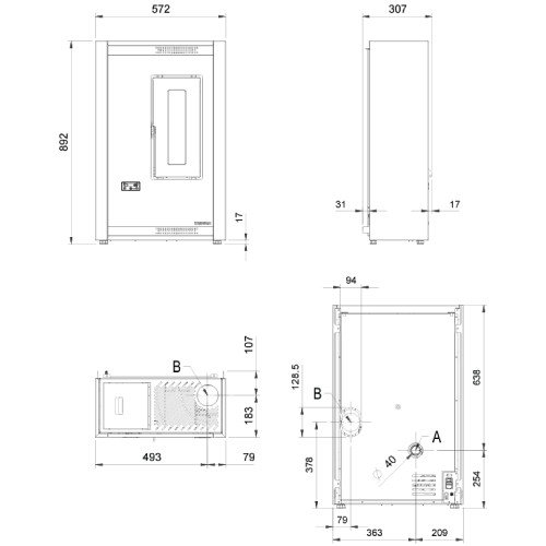 Poêle à granulés La Nordica Extraflame Luisella 5.0 | 5,1 kW - Vue 2