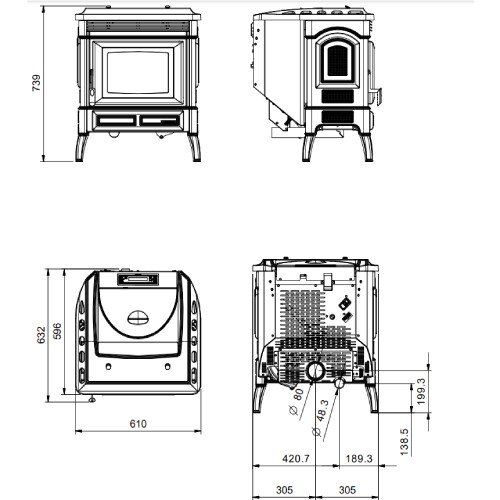 Poêle à granulés La Nordica Extraflame Teodora Evo 8 kW - Vue 2